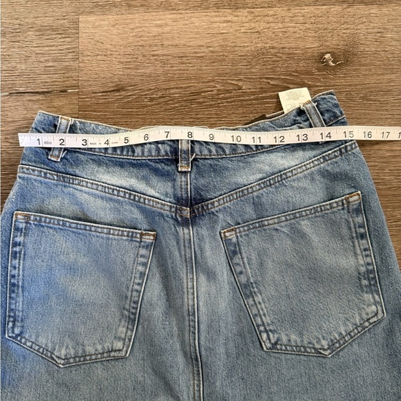 Reformation Blue Denim Maxi Skirt with Slit - Picture 8 of 9